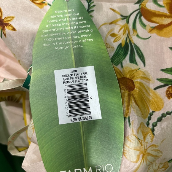 Pink Botanical Beauty Shoulder Bow Midi Dress - Picture 4 of 4